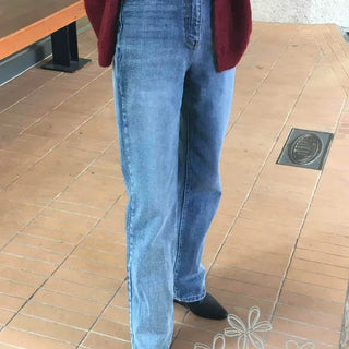 Soft Wash Straight Fit Long Denim Pants