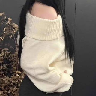 Soft Feminine Off-Shoulder Oversized Knit