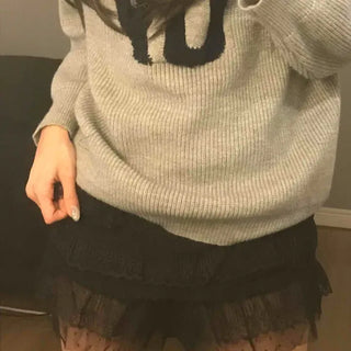 Dot Lace Frill Tiered Mini Shorts