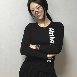 Bold Typography Slim Fit Long Sleeve T-shirt