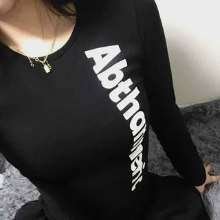 Bold Typography Slim Fit Long Sleeve T-shirt