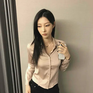 Modern Satin Collar Slim Fit Shirt