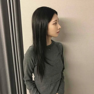 Layered Top Slim Round Neck Long Sleeve T-shirt Set