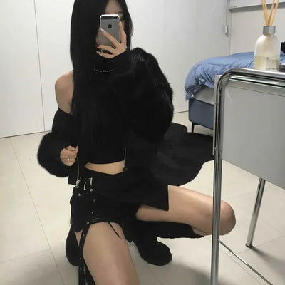Modern Chic Mock Turtleneck Halter Sleeveless