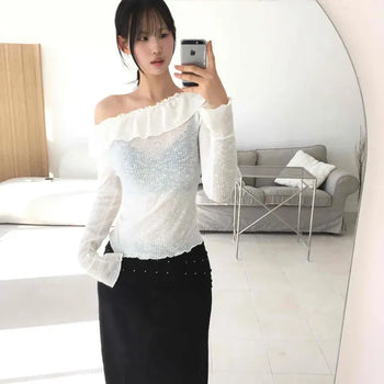 Studded Tight Slim Fit Long Skirt