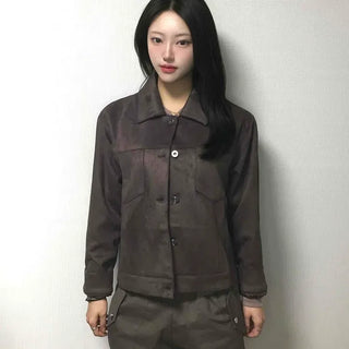 Vintage Retro Suede Short Jacket