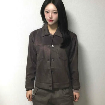 Vintage Retro Suede Short Jacket