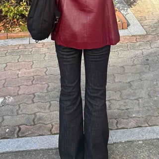 Chic Dark Wash Slim Bootcut Denim Pants