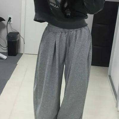 Two Pintuck Elastic Waist Training Wide Jogger Pants