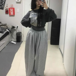 Two Pintuck Elastic Waist Training Wide Jogger Pants
