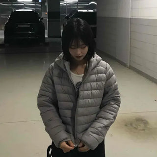 Minimal Lightweight Hooded Cropped Padded Jacket