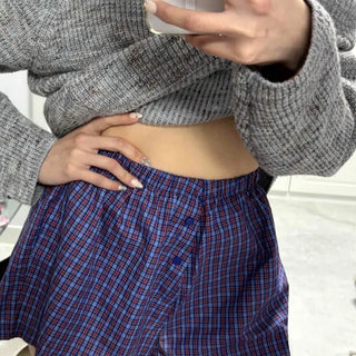 Relax Daily Check Elastic Waist Shorts