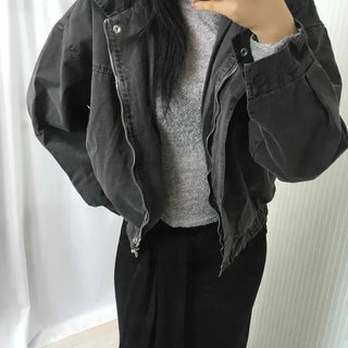 Loose Fit Pigment Blouson Jacket