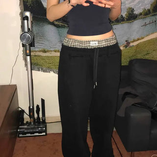 Street Casual Sagging Elastic Waist Pants