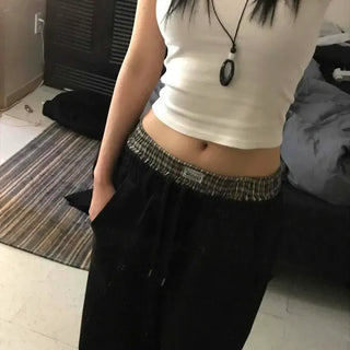 Street Casual Sagging Elastic Waist Pants