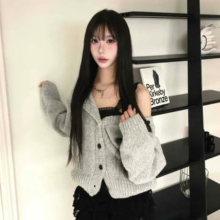 Sexy Loose Fit Crop Knit Cardigan