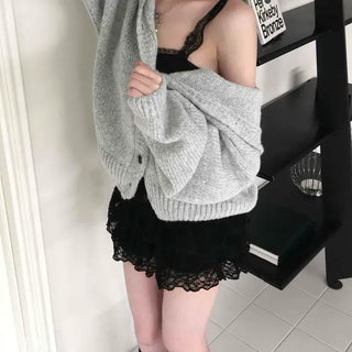 Sexy Loose Fit Crop Knit Cardigan