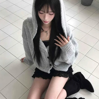 Sexy Loose Fit Crop Knit Cardigan