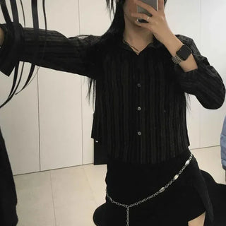 Pinstripe Collar Sleek Blouse