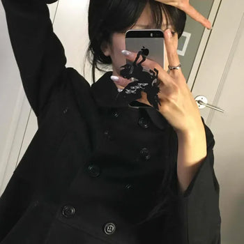 Peter Pan Collar Double-Button Coat