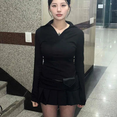 High-Waisted Pleated Mini Skirt with Integrated Shorts