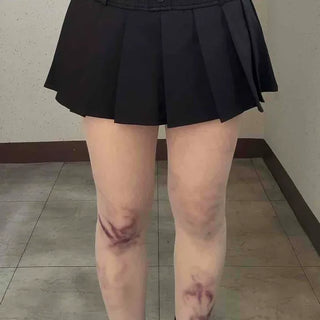 High-Waisted Pleated Mini Skirt with Integrated Shorts