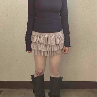 Round Neck Long Sleeve T-shirt with Button Details on Both Sleeves
