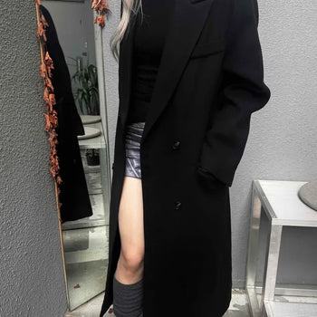 Modern Simple Single Long Wool Coat