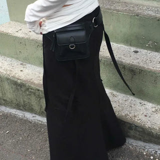 Curved Cut A-Line Long Skirt
