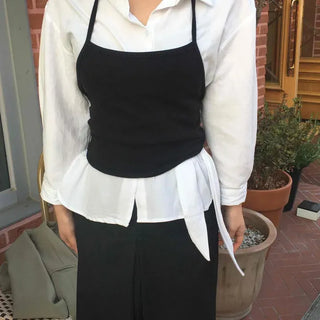 Slim Fit Halter Neck Wrap Tie Short Sleeveless