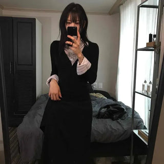 Slim-fit Color-block Stripe Collared Long-sleeve T-shirt
