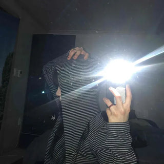 Loose Fit Striped String Long Sleeve Daily Hoodie