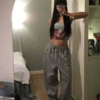 Loose Fit String Wide Daily Long Pants