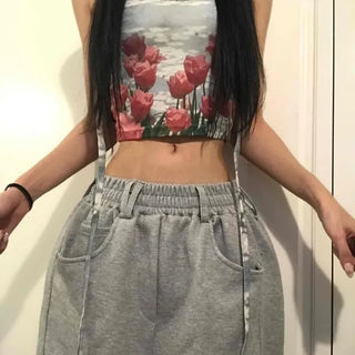 Loose Fit String Wide Daily Long Pants