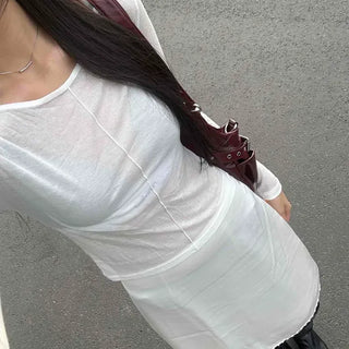 Slim Fit Plain Fitted Daily Long Sleeve T-shirt
