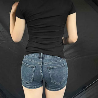 Regular Fit Washed Button Straight Daily Shorts