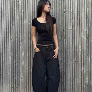 Loose-fit Studded Cargo Pocket Barrel Long Pants