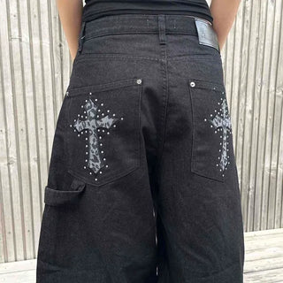 Loose-fit Studded Cargo Pocket Barrel Long Pants