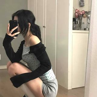 Regular Fit Star Color Block Raglan Sleeve Daily Long Sleeve T-shirt