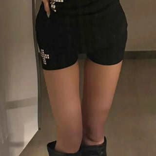 Slim Fit Studded Skinny Pilates Shorts