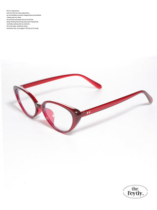 cranberry cat-eye glasses