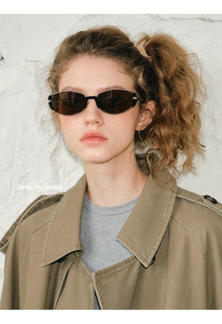 brown metal sunglasses