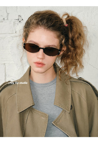 brown metal sunglasses