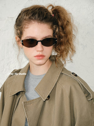 brown metal sunglasses