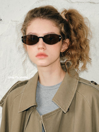 brown metal sunglasses