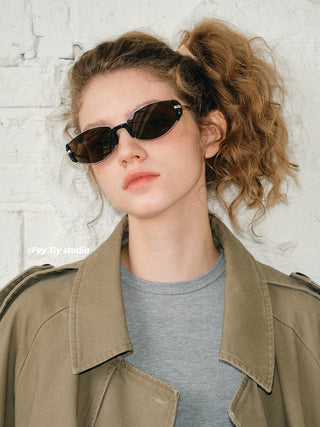 brown metal sunglasses