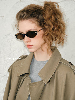 brown metal sunglasses