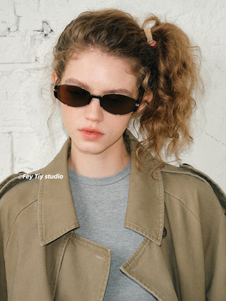 brown metal sunglasses