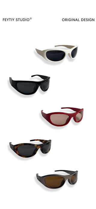 curved cat-eye sunglasses