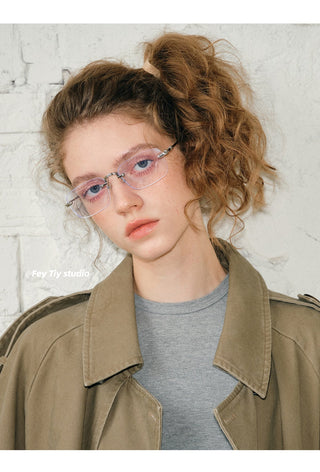 frameless blue glasses
